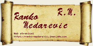Ranko Medarević vizit kartica